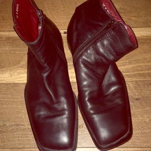 Marco Delli size 13 Black Leather Square Toe Boots